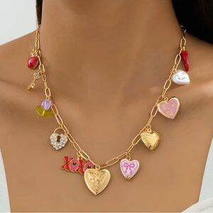 Gold Heart Charm Necklace